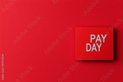 Pay day banner, paycheck stub with bold 