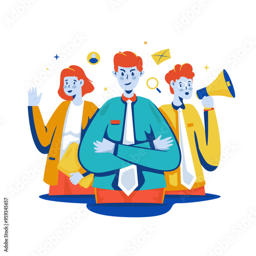 Group of people invite to join the best team vector illustration