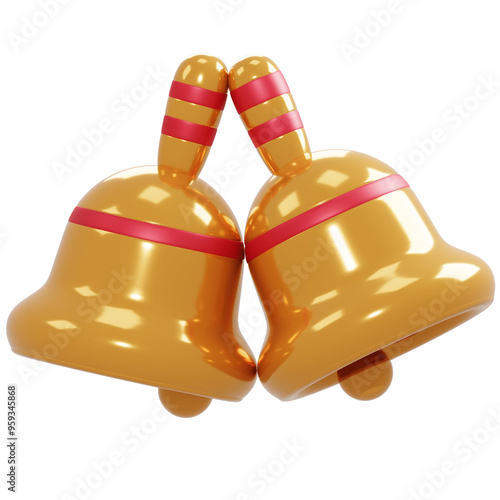 christmas bells isolated on white background