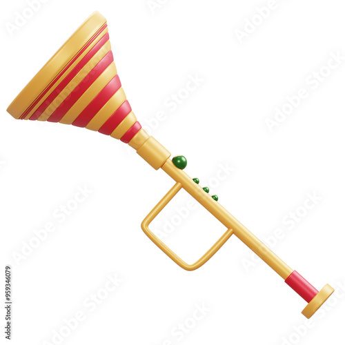 3d icon trumpet isolated white background