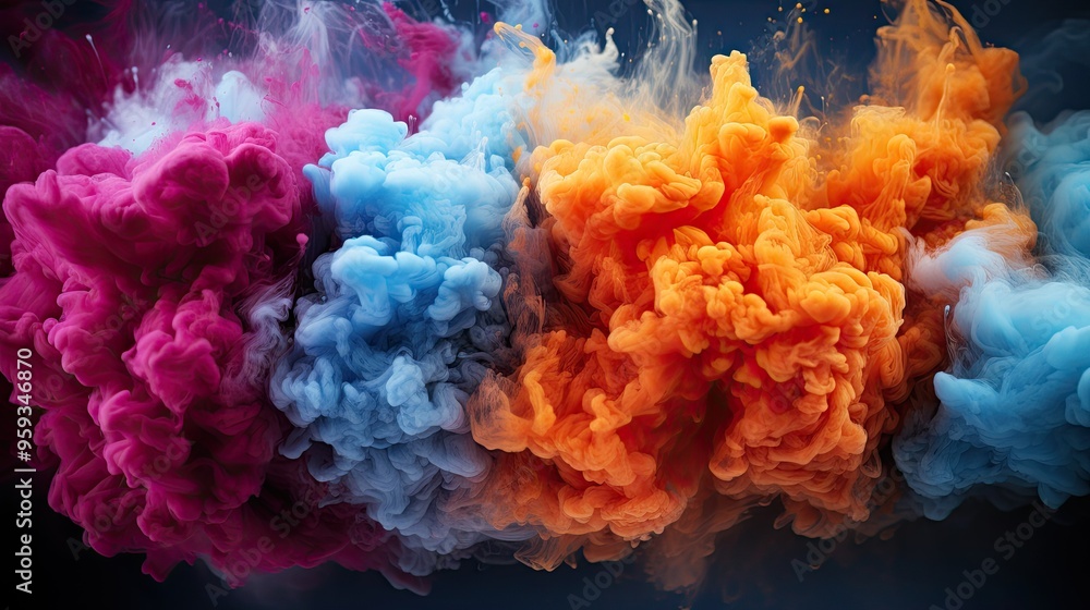 Fototapeta premium Holi Color Explosion Realistic Paint Powder 