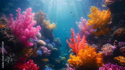 Colorful Coral Reef Underwater - A Vibrant Ecosystem of Life