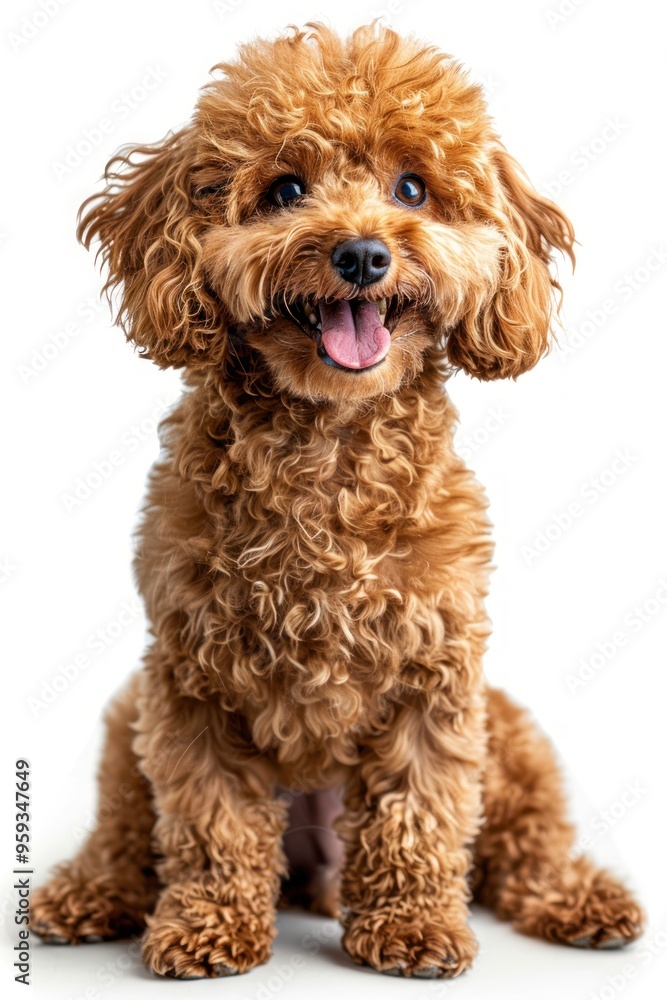 Adorable Toy Poodle Sitting with a Cheerful Expression Adorable Toy Poodle Sitting with a Cheerful Expression