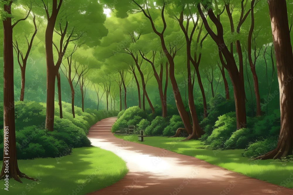 Naklejka premium road in the forest