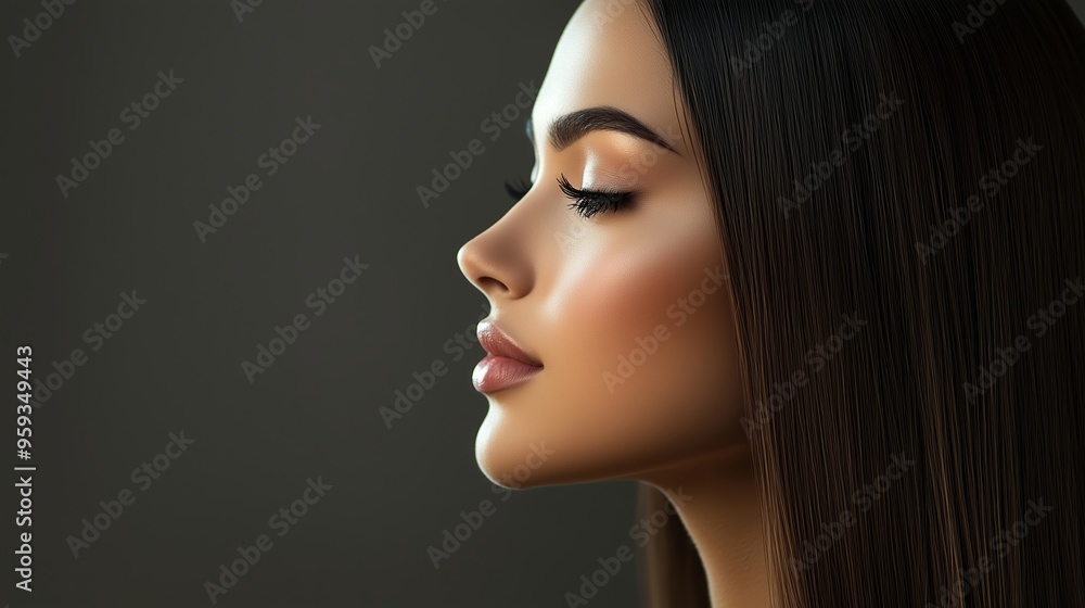 Stunning Profile Portrait Highlighting Natural Beauty and Elegance Stunning Profile Portrait Highlighting Natural Beauty and Elegance