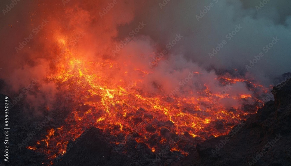 Fototapeta premium Hot lava waves.
