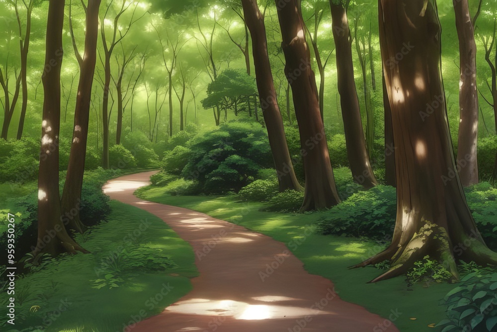 Naklejka premium path in the forest