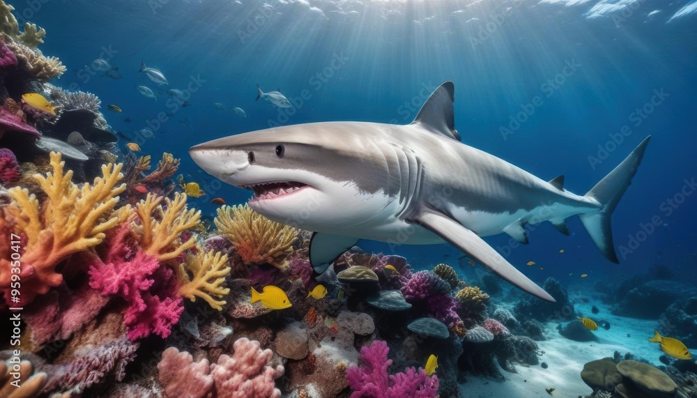 Fototapeta premium shark in the sea.