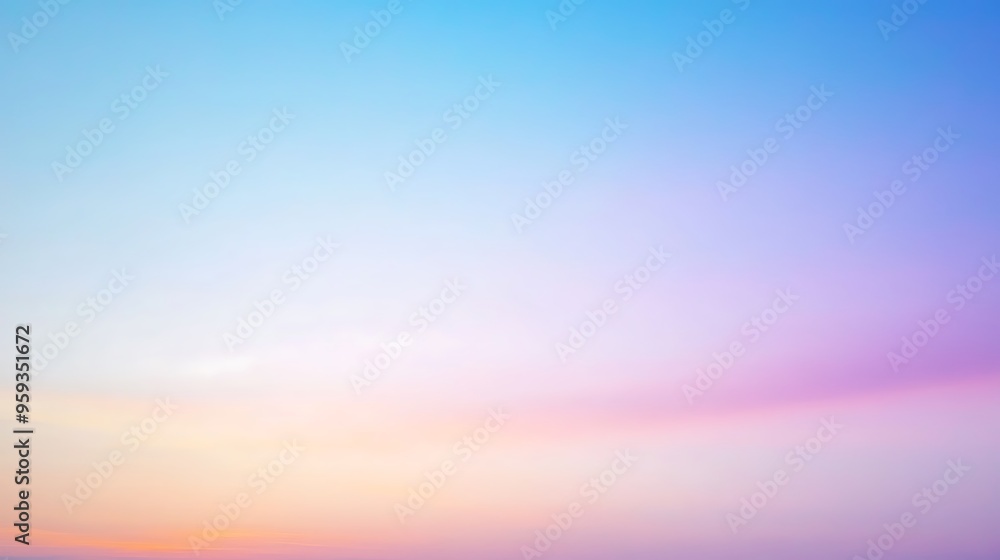 Soft, pastel sky gradient with blurred clouds at sunset. Soft, pastel sky gradient with blurred clouds at sunset.