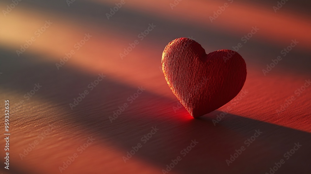 Fototapeta premium Heart shaped shadow as copy space Modern Valentines day concept Creative love idea Minimalistic Mothers day composition : Generative AI