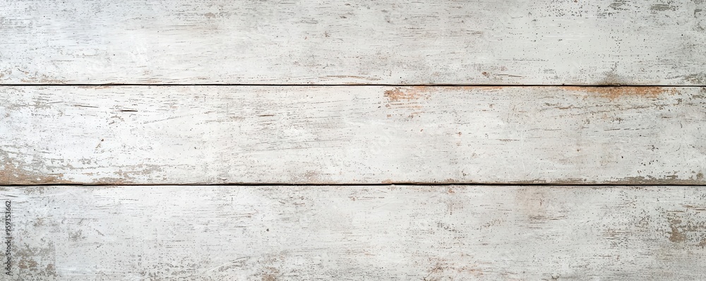 Naklejka premium Classic Grunge Texture background, A rustic wooden background featuring whitewashed planks, perfect for creating a vintage or coastal aesthetic in design projects.