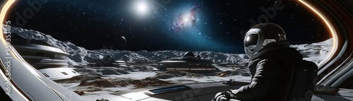 Wallpaper Mural 3D model of a peaceful space observatory with sleek, modern architecture and a clear view of a distant galaxy Torontodigital.ca