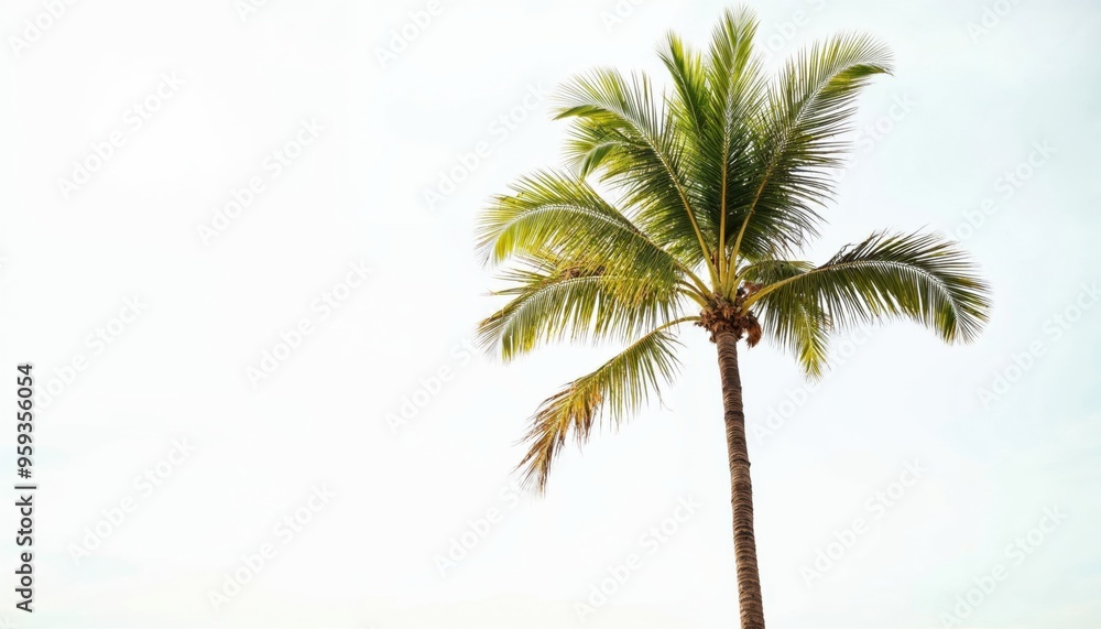 palm tree on blue sky background palm tree on blue sky background