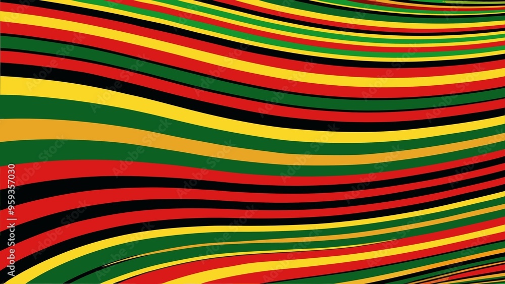 an illustration of african striped red black green waves an illustration of african striped red black green waves