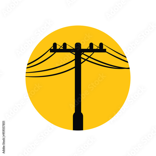 Power Pole Logo Vector Template Icon