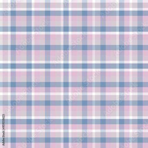 Seamless pattern of fabrics. A gentle pastel plaid design that cozy and classic touch. This checkered pattern features soft, muted colors. Ideal for apparel, vintage-inspired or minimalist look.