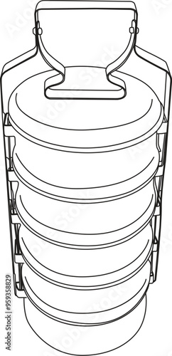 lunchbox outline drawing in eps10