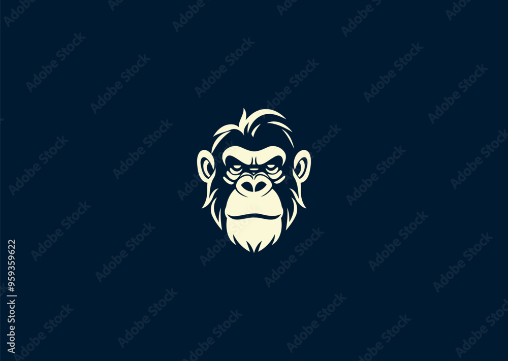 Vector illustration of Ape Head Logo Design Vector illustration of Ape Head Logo Design