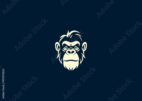 Vector illustration of Ape Head Logo Design