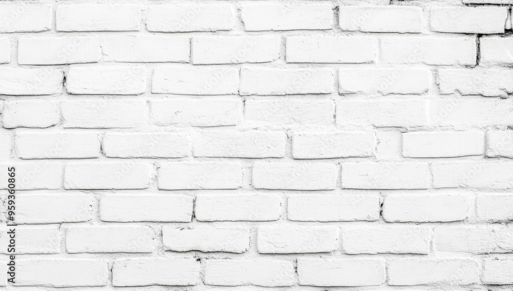 Fototapeta premium White Brick Wall Texture Background, Simple and Clean Design for Modern Projects