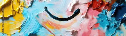 Wallpaper Mural Paint mixing unintentionally on a palette creating an accidental smiley face Torontodigital.ca