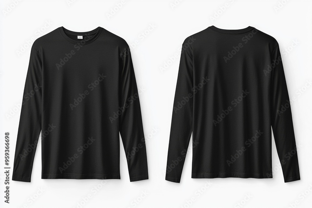 Black long sleeve tshirt mockup isolated created with Generative AI Black long sleeve tshirt mockup isolated created with Generative AI
