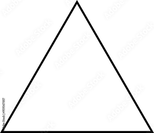 Black triangle stroke with transparent background