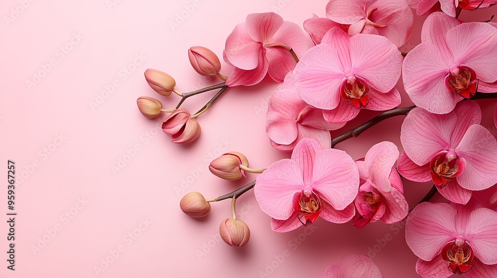 pink orchid flowers on a pink background pink orchid flowers on a pink background