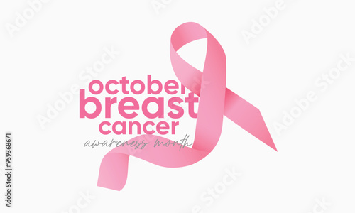 breast cancer vector. october breast cancer month vector. breast cancer realistic pink ribbon