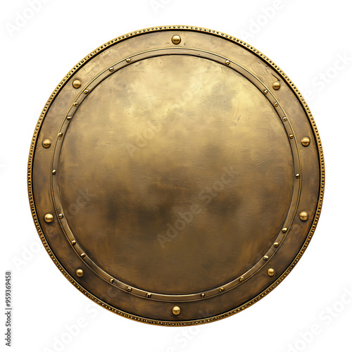 An Ancient Golden Shield with Ornate Details