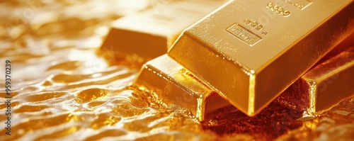 Gold bars melting into liquid gold, fluid prosperity, luxury in transformation