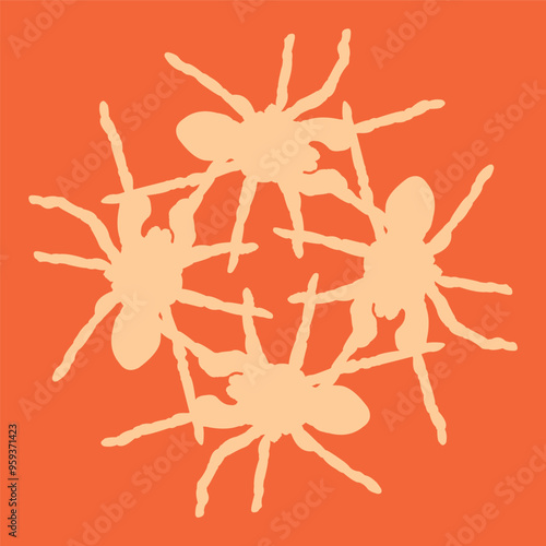 Tarantula-shaped ceramic design with orange color