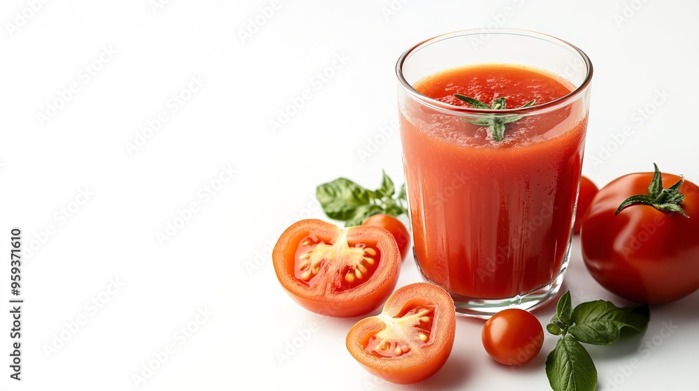 Fresh tomato juice isolated on white background. Fresh tomato juice isolated on white background.