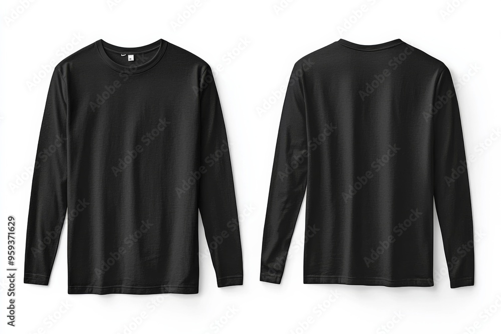 Black long sleeve tshirt mockup isolated created with Generative AI Black long sleeve tshirt mockup isolated created with Generative AI