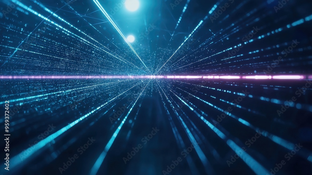 Fototapeta premium Abstract Blue and Purple Light Rays Background
