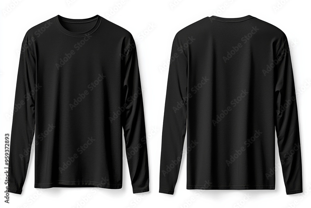 Black long sleeve tshirt mockup isolated created with Generative AI Black long sleeve tshirt mockup isolated created with Generative AI