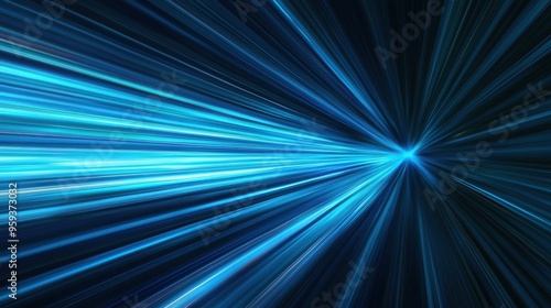 Abstract Blue Light Streaks Background Digital Art Graphic Design Technology Futuristic Speed Motion