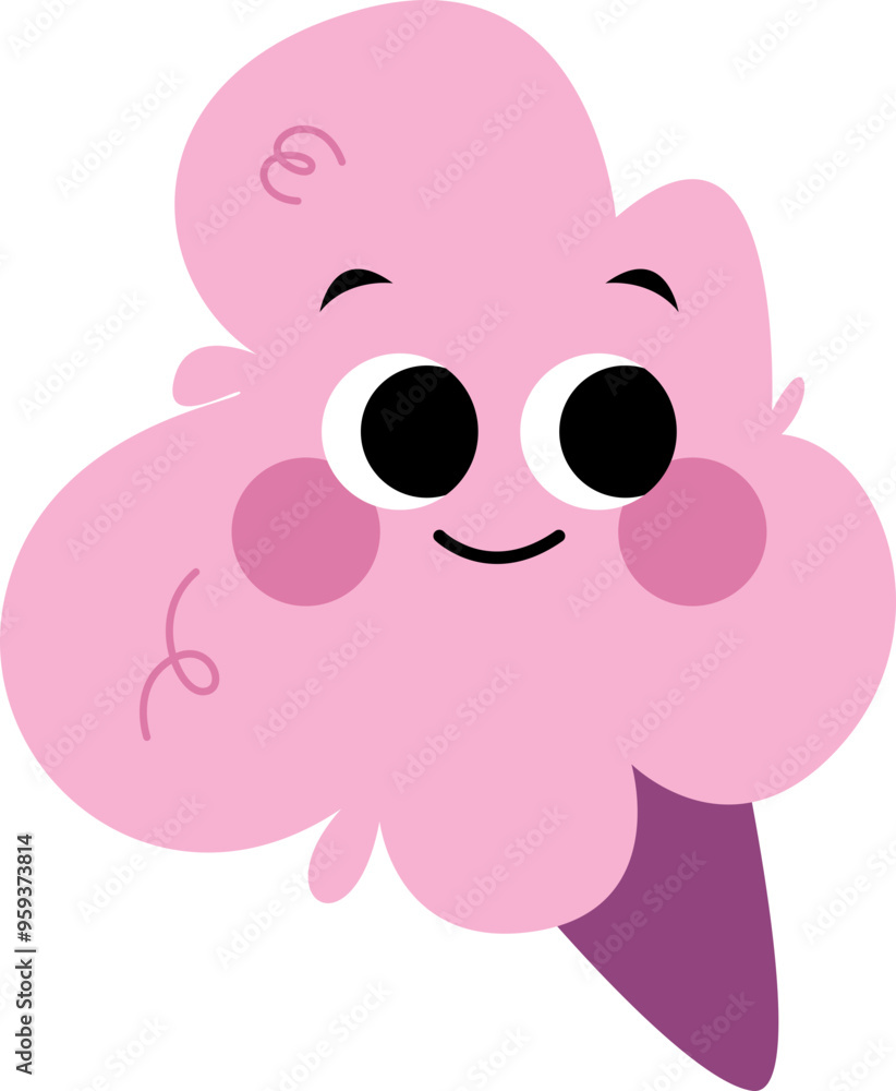 Naklejka premium Cute Cotton Candy Illustration