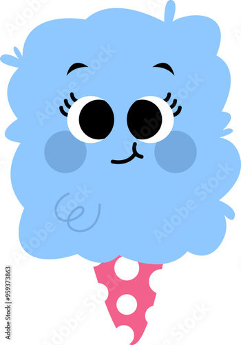 Cute Cotton Candy Illustration