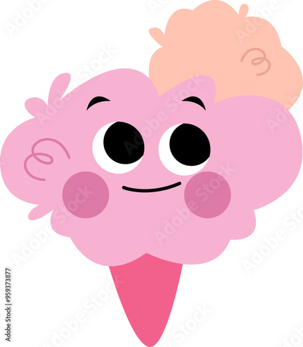 Cute Cotton Candy Illustration