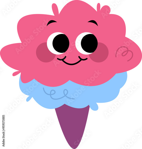 Cute Cotton Candy Illustration