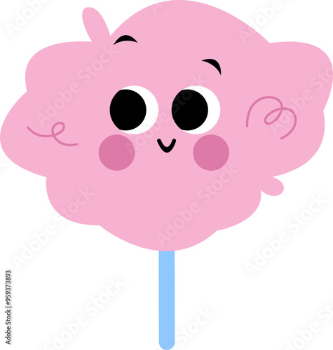 Cute Cotton Candy Illustration