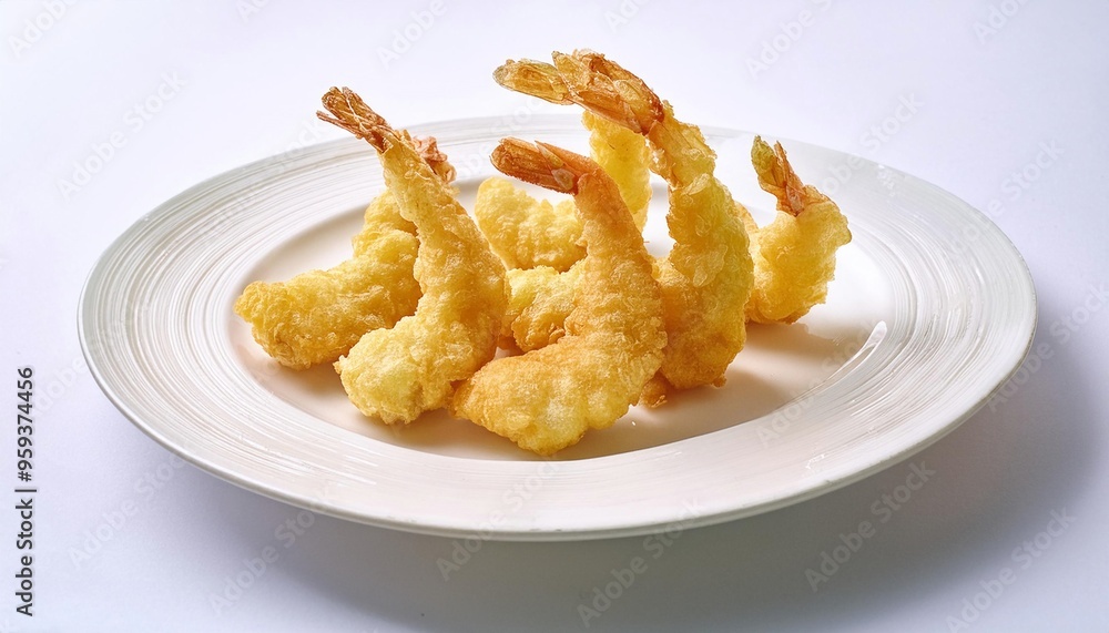 Shrimp tempura with white background isolated Shrimp tempura with white background isolated