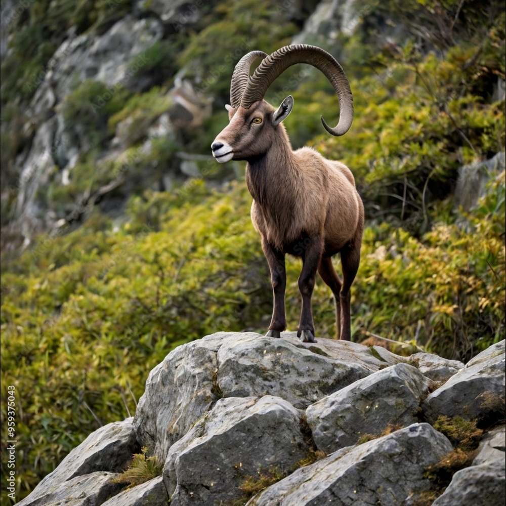 Closeup wild Grey nilgai standing on the rock in the jungle South America animals royalty free stock photos images generated Ai Closeup wild Grey nilgai standing on the rock in the jungle South America animals royalty free stock photos images generated Ai