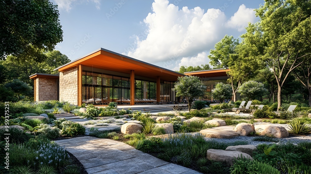 Serene Nature-Inspired Rehabilitation Center Supporting Physical and Mental Recovery Serene Nature-Inspired Rehabilitation Center Supporting Physical and Mental Recovery