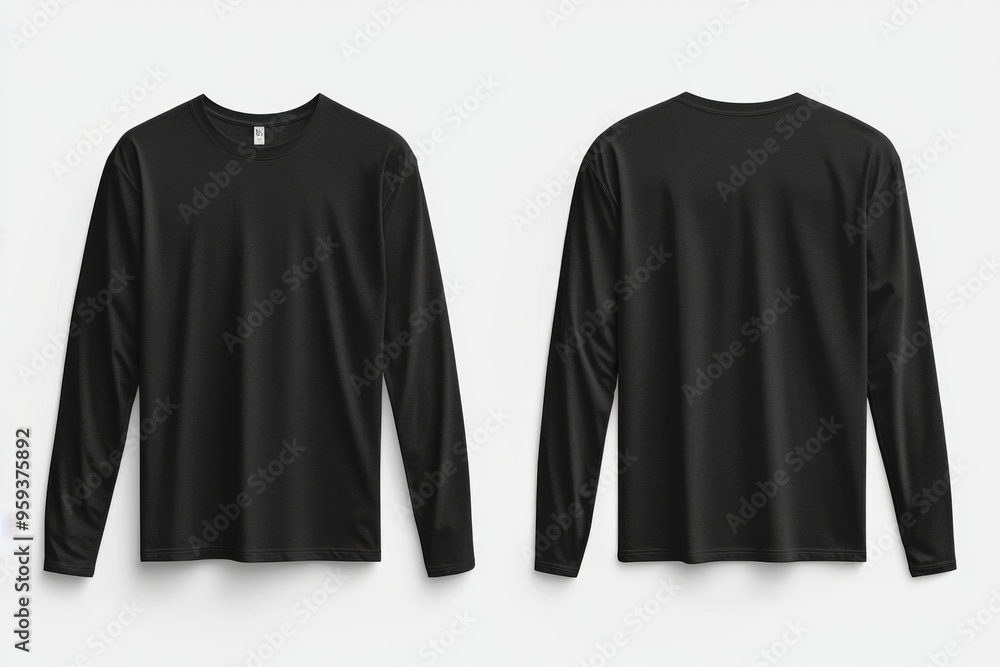 Black long sleeve tshirt mockup isolated created with Generative AI Black long sleeve tshirt mockup isolated created with Generative AI