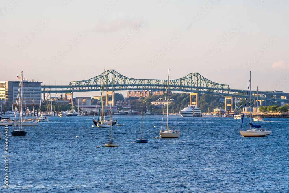 Boston Harbor view just before sunset Boston Harbor view just before sunset