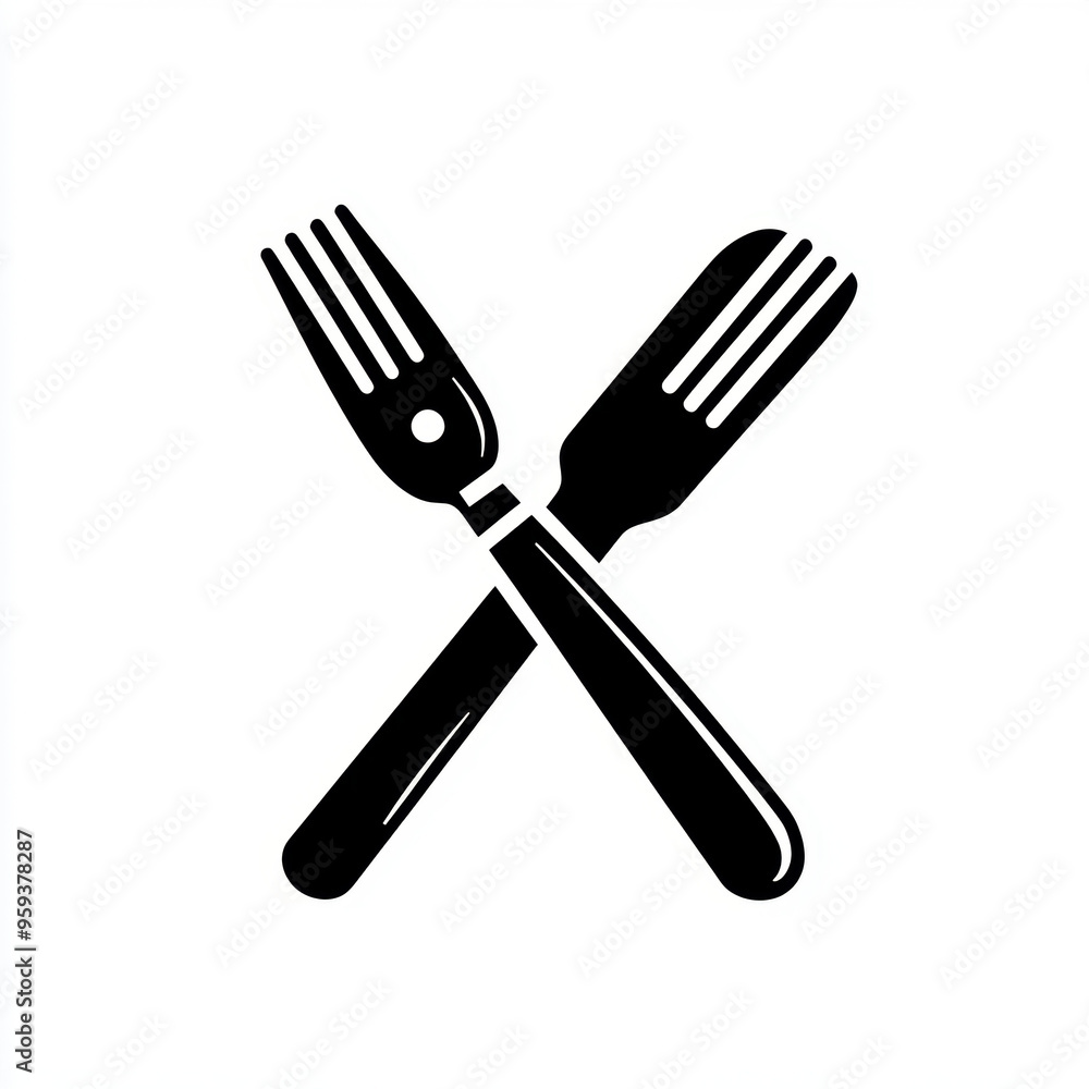 Crossed Forks Icon. Crossed Forks Icon.