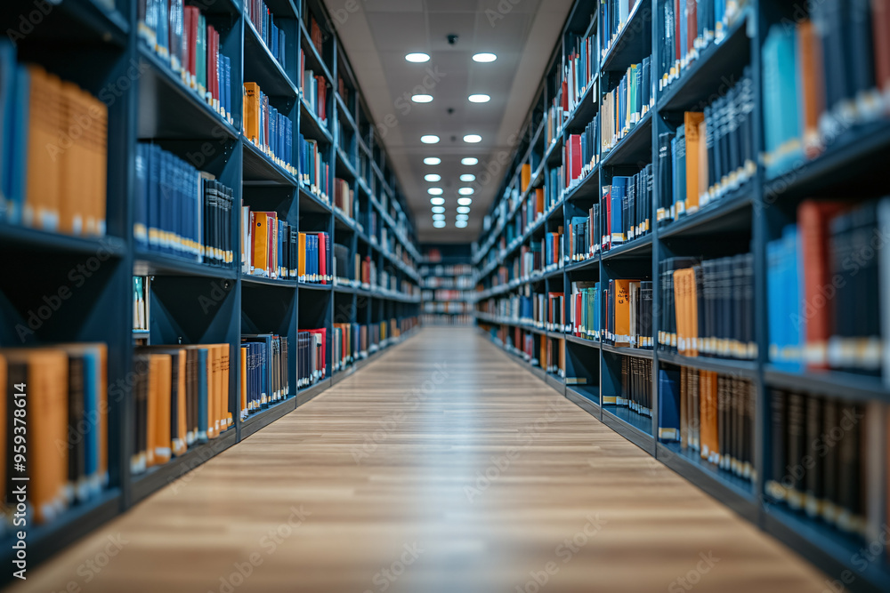 Abstract blurred college library interior with bookshelves, suitable for background in book shop business or education. Abstract blurred college library interior with bookshelves, suitable for background in book shop business or education.
