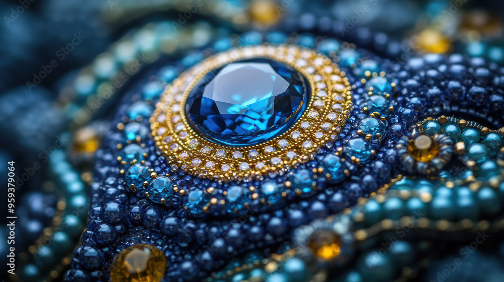 Obraz premium Blue Gemstone Jewelry.